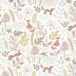 Westfalenstoffe Baumwolle Kitzbühel Füchse weiß 