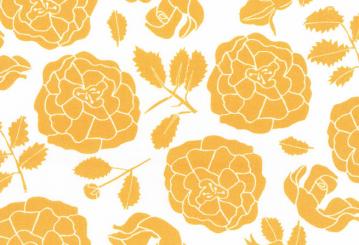 Westfalenstoffe Baumwolle Blumen Lindau gelb 