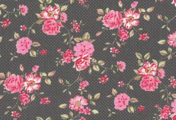 Westfalenstoffe Baumwolle Rosenborg Rosen grau 