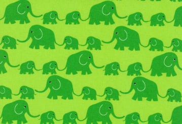 Westfalenstoffe Baumwolle Junge Linie Elefanten grün 