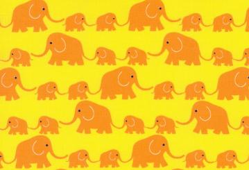 Westfalenstoffe Baumwolle Junge Linie Elefanten gelb 