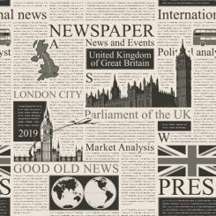 Baumwollstoff Newspaper 