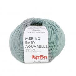Merino-Baby Aquarelle Grün-Camel 