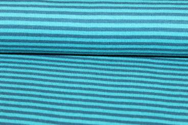 Bündchenware blau gestreift 