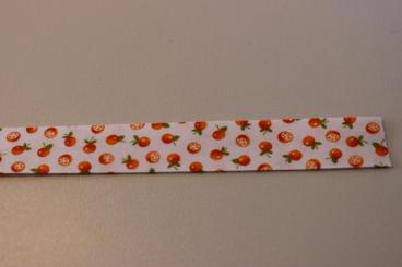 Schrägband Meterware mit Orangen Muster 