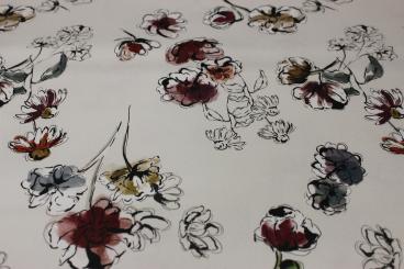 Baumwollstretch mit Blumen 