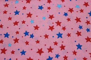 Westfalenstoffe Baumwolle Junge Linie bunte Sterne rosa 
