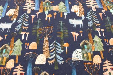 Baumwolljersey Nora Wald blau von Swafing 