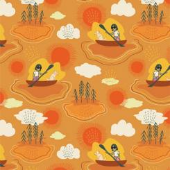 Patchworkstoff "Lake Life"von Art Gallery Canoe Trip 