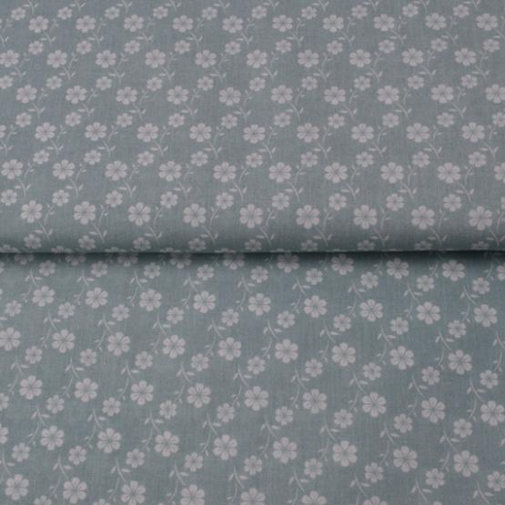 Baumwolle Blumen altgrün von Textil Rammelkamp 