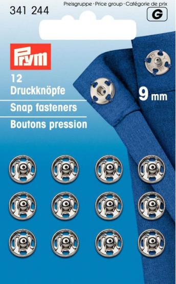 Prym Druckknöpfe 9mm zum Annähen silber 