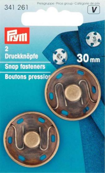 Prym Druckknöpfe 30mm zum Annähen altmessing 