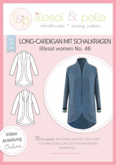 Long-Cardigan mit Schalkragen lillesol&pelle Schnittmuster Größe 34-50 