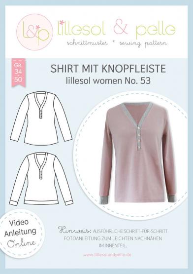 Shirt mit Knopfleiste lillesol&pelle Schnittmuster Größe 34-50 